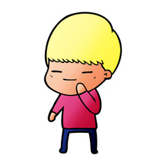 cartoon smug boy