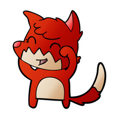 happy cartoon fox