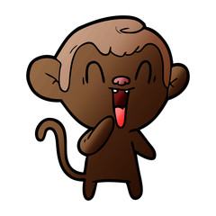 cartoon laughing monkey