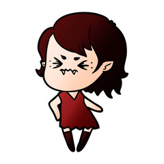 Obraz premium annoyed cartoon vampire girl