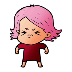 cartoon angry woman