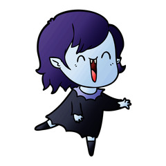 cute cartoon happy vampire girl