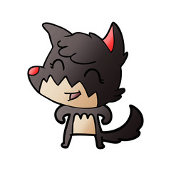 happy cartoon fox