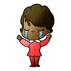 cartoon woman crying