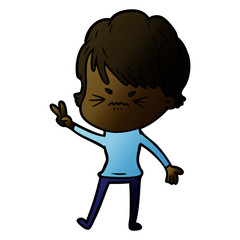 cartoon frustrated woman