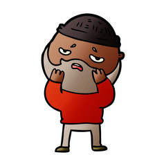 cartoon worried man with beard