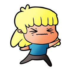 cartoon angry girl