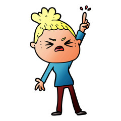 cartoon angry woman