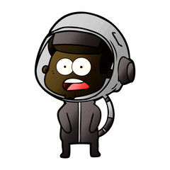 cartoon surprised astronaut