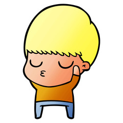 cartoon calm boy