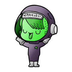 cartoon astronaut woman