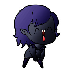 cute cartoon happy vampire girl
