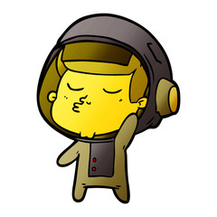 cartoon confident astronaut