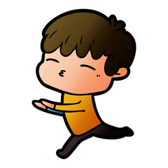 Fototapeta premium cartoon curious boy