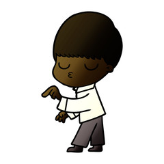 cartoon calm boy