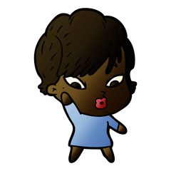 cartoon woman