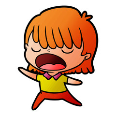 cartoon woman talking loudly