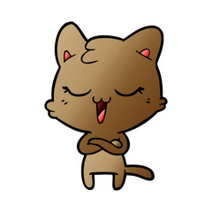 happy cartoon cat