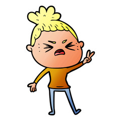 cartoon angry woman