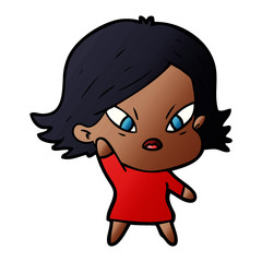 cartoon stressed woman