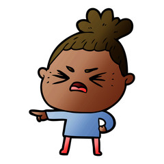 cartoon angry woman