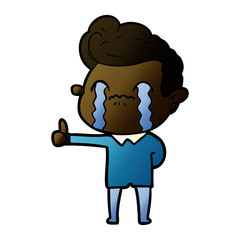 Obraz premium cartoon man crying