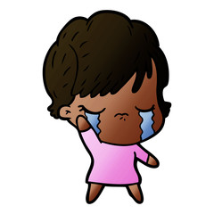 cartoon woman crying