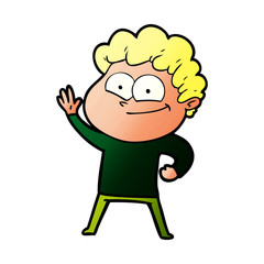 cartoon happy man