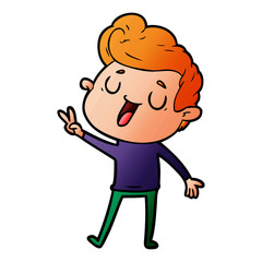 happy cartoon man