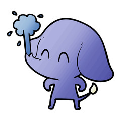 cute cartoon elephant spouting water