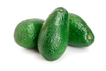 whole avocado isolated on white background close-up