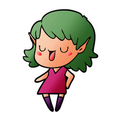 cartoon elf girl