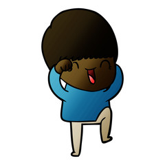 happy cartoon boy