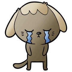cute puppy crying cartoon