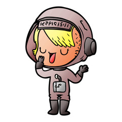 cartoon astronaut woman