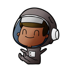 Obraz na płótnie Canvas happy cartoon astronaut man