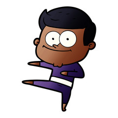 cartoon happy man dancing