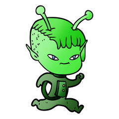 cute cartoon alien girl