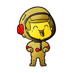 happy cartoon astronaut