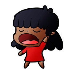 cartoon woman talking loudly