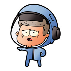 cartoon tired astronaut