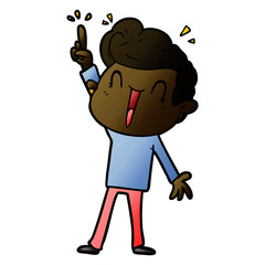 cartoon excited man