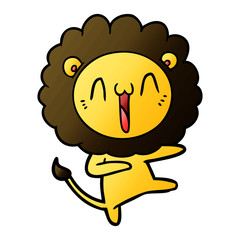 happy cartoon lion
