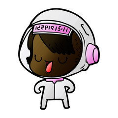 cartoon astronaut woman