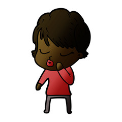 cartoon woman with eyes shut