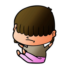 cartoon boy with untidy hair