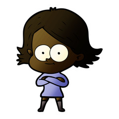 happy cartoon girl