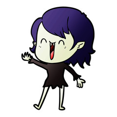cute cartoon happy vampire girl
