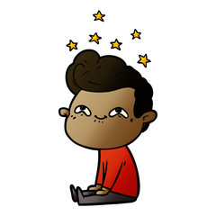 cartoon excited man