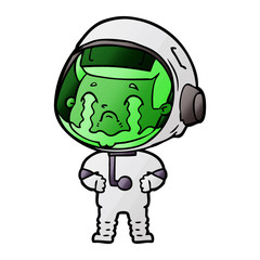 Obraz premium cartoon crying astronaut